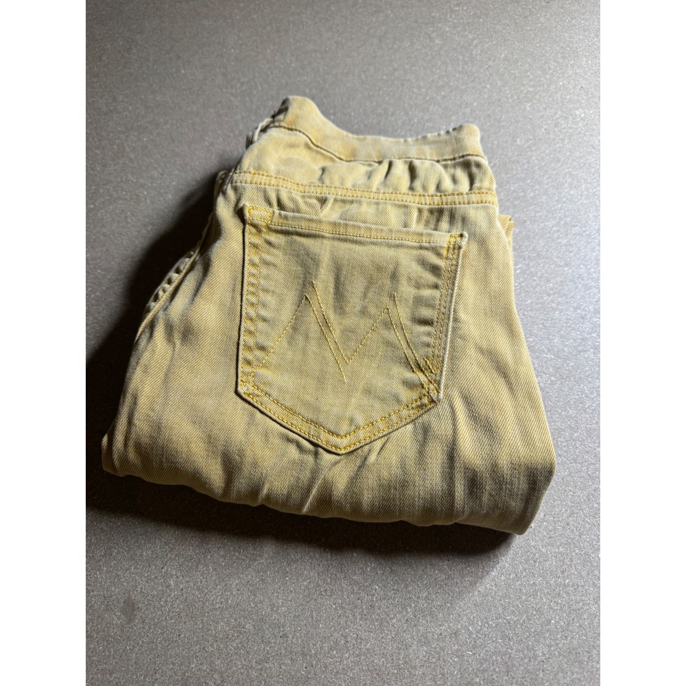 Mother High Waisted Looker Skinny Jeans Mustard Yellow‎ Denim Size 27
